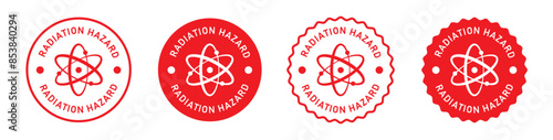 Radiation hazard label icon, vector illustration