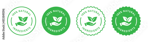 Natural ingredients product label icon, vector illustration