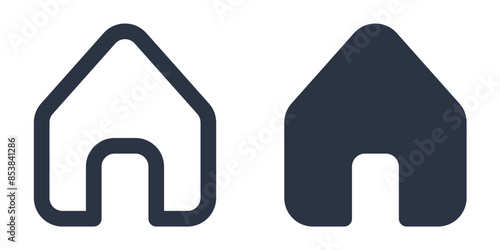 Home or house simple icons set designed in filled, outline, line and stroke style