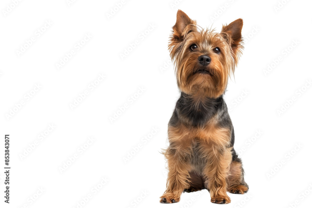 Adorable Yorkshire Terrier dog sitting and looking attentively. Perfect for pet-related projects and themes. Isolated on a transparent background. Adorable Yorkshire Terrier dog sitting and looking attentively. Perfect for pet-related projects and themes. Isolated on a transparent background.