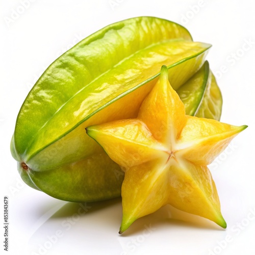 carambola fruit on white background