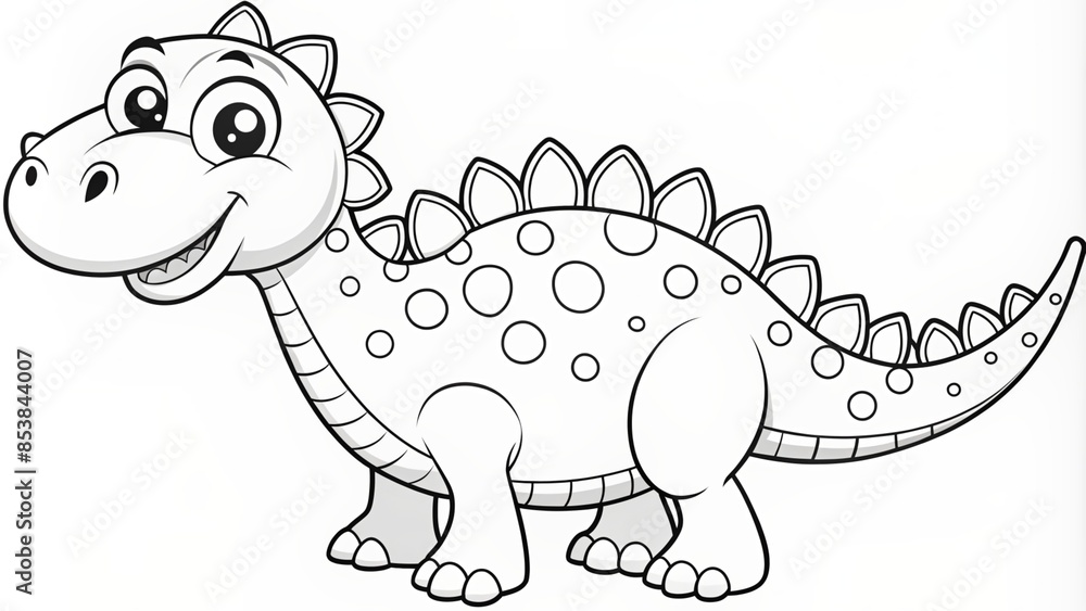 Line Drawing of Dinosaur. Coloring Dinosaur. Children's coloring books. Line Drawing of Dinosaur. Coloring Dinosaur. Children's coloring books.