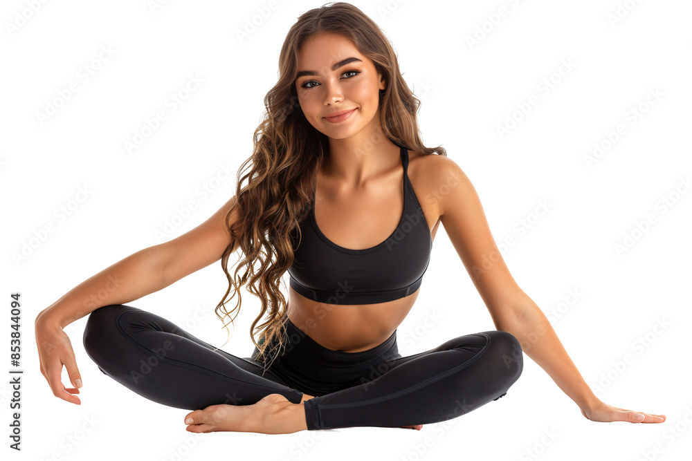Woman with a Happy Stretch Full Body Die Cut PNG Style Isolated on White and Transparent Background Woman with a Happy Stretch Full Body Die Cut PNG Style Isolated on White and Transparent Background
