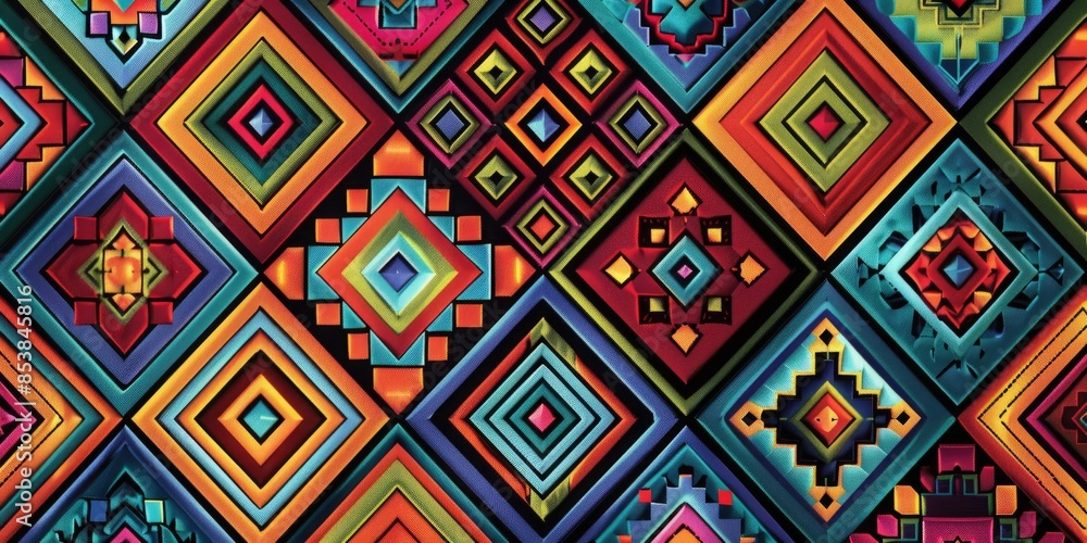 Vibrant Geometric Diamond Pattern Vibrant Geometric Diamond Pattern