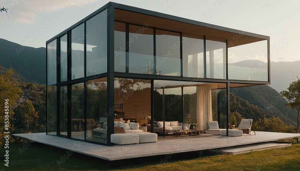 floating design and sweeping views of the mountains this house blurs the line between the natural and manmade. floating design and sweeping views of the mountains this house blurs the line between the natural and manmade.