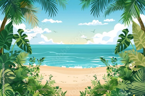 Summer Background illustration created with Generative AI