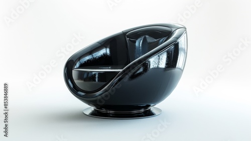 A black chair with a round shape