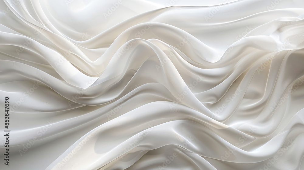 Fototapeta premium White fabric with large wave