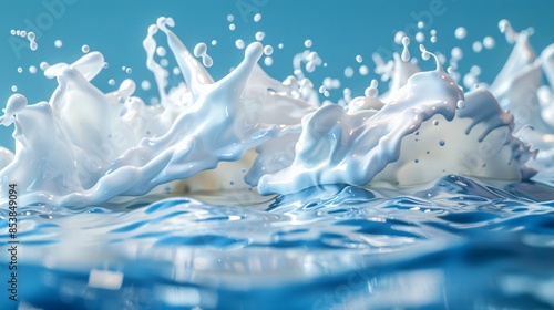 Water splash on surface close-up