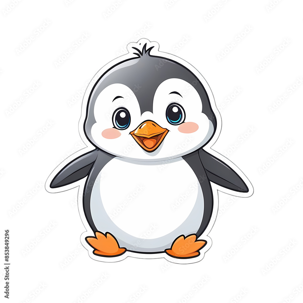 Obraz premium Cute Kawaii Penguin