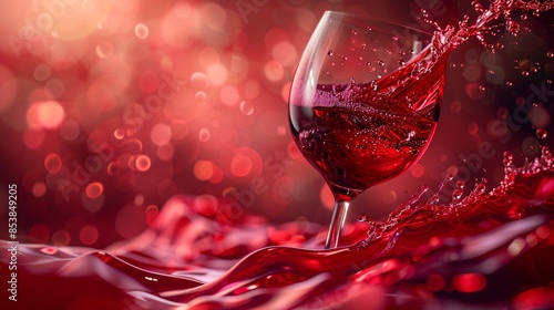 Close-up glass wine splash red liquid