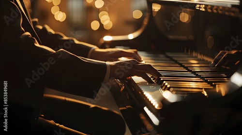 A Passionate Piano Performance:Emotional in Soft,Muted Lighting photo