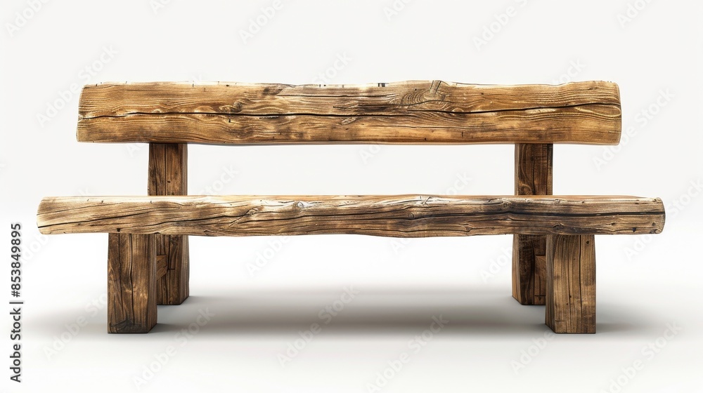 A wooden bench with a wooden back and wooden legs A wooden bench with a wooden back and wooden legs