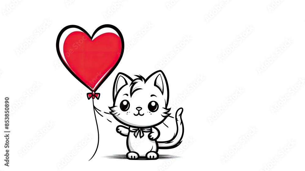 cat with heart cat with heart