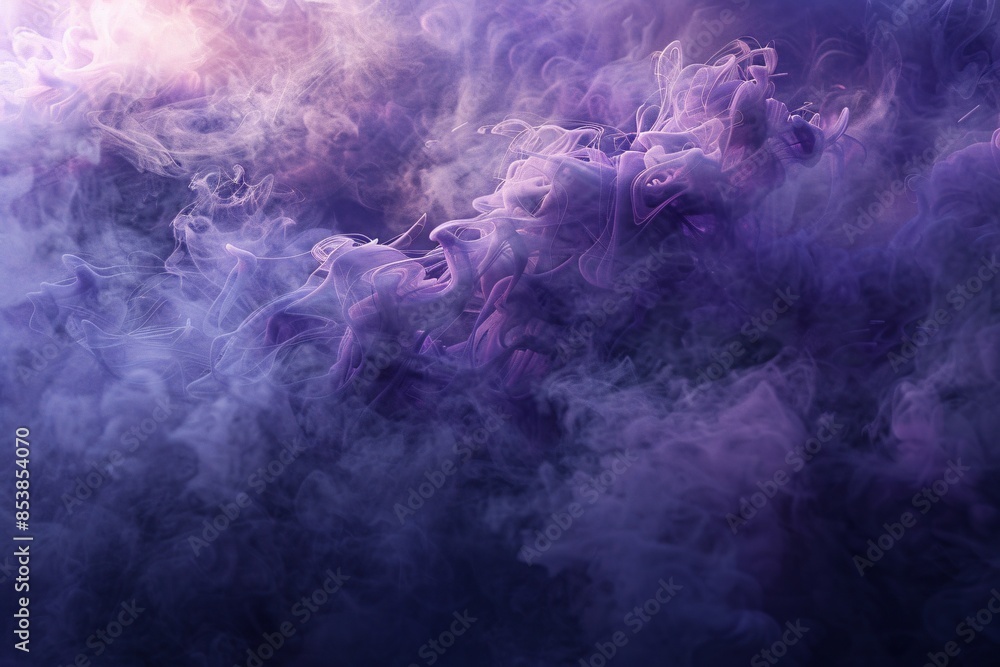 Purple smoke swirls in the air with bright light Purple smoke swirls in the air with bright light
