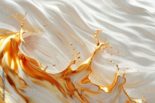 Close up liquid splash on white surface
