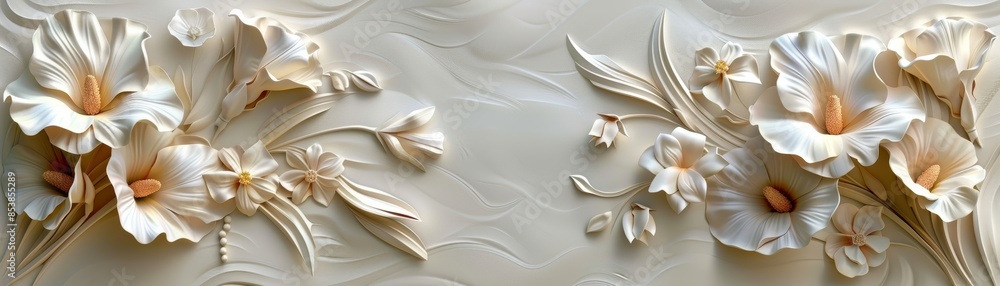 Abstract floral art with delicate white flowers and intricate details. Abstract floral art with delicate white flowers and intricate details.