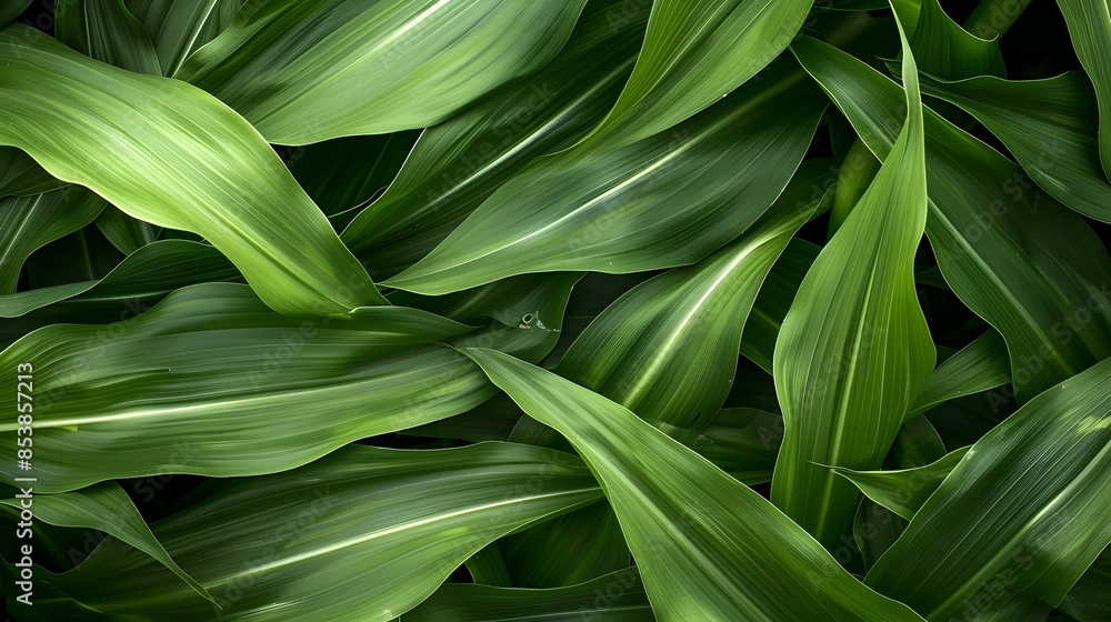 Obraz premium Lush Green Tropical Foliage Backdrop for Nature,Wellness,and Relaxation Concepts