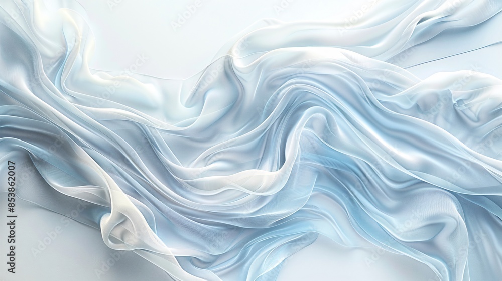 Obraz premium White blue wall fabric wave