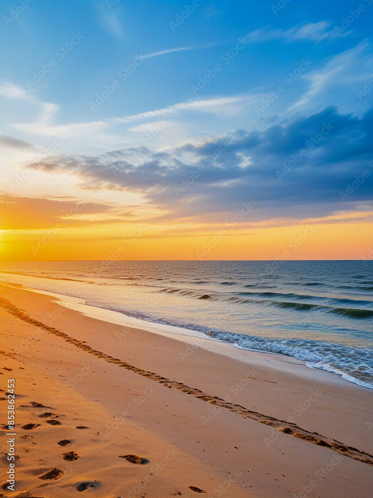 Beautiful Baltic Sea beach at sunset in Gdansk, Poland Beautiful Baltic Sea beach at sunset in Gdansk, Poland
