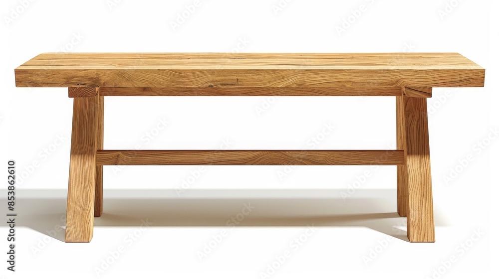 A wooden bench with a white background A wooden bench with a white background
