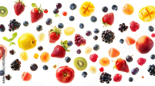Fruits falling, summer concept