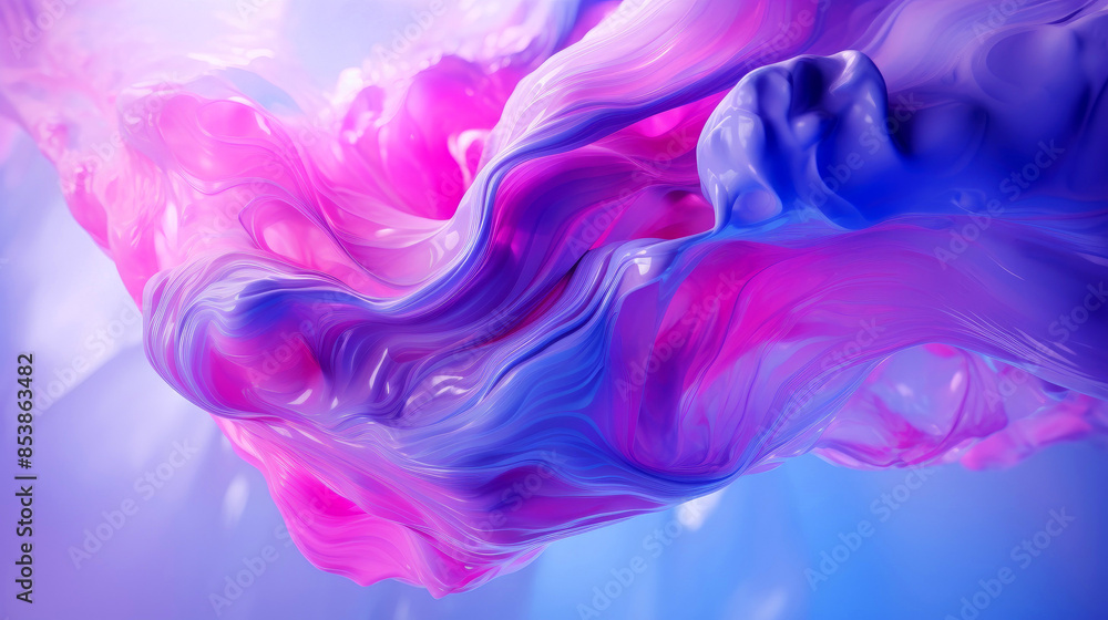 Abstract fluid shapes in vibrant shades of pink, purple, and blue, creating a dynamic and ethereal composition Abstract fluid shapes in vibrant shades of pink, purple, and blue, creating a dynamic and ethereal composition