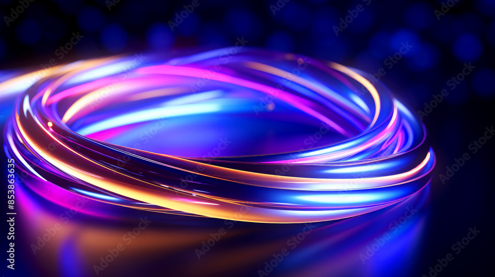 Colorful abstract swirling lines and curves in shades of blue, pink, and orange against a dark background Colorful abstract swirling lines and curves in shades of blue, pink, and orange against a dark background