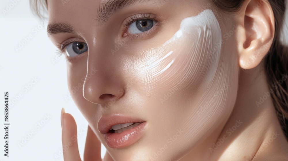 effect of hyaluronic acid on the skin of the face. Dryness, peeling and microcracks, Anti wrinkle prevention skin care products concept effect of hyaluronic acid on the skin of the face. Dryness, peeling and microcracks, Anti wrinkle prevention skin care products concept