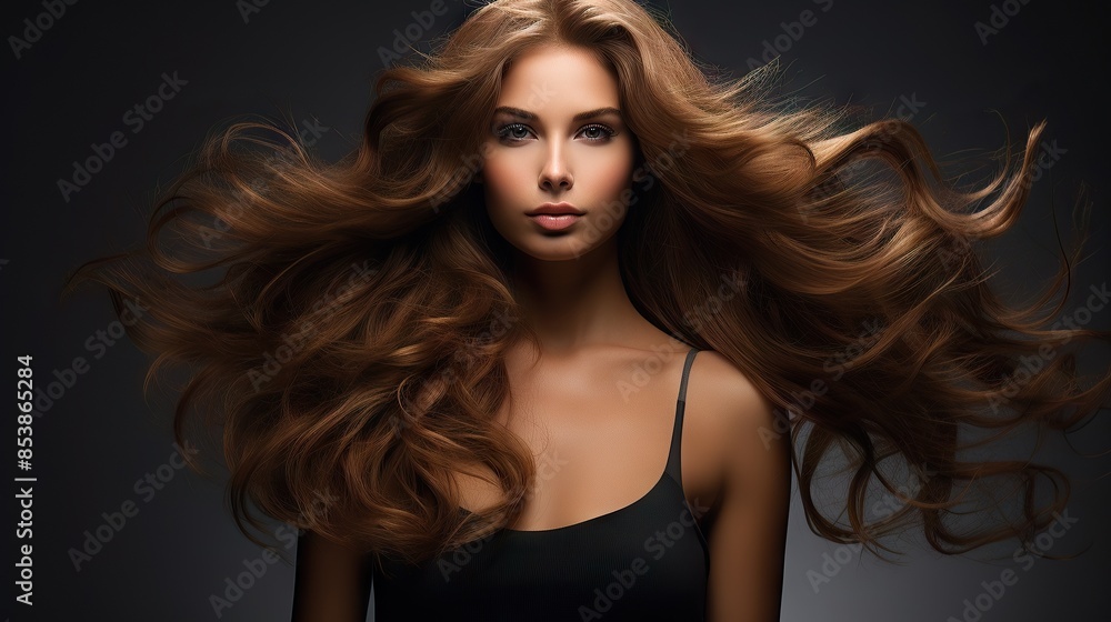 Fototapeta premium Reddish Brown-Haired Woman in Black Tank Top