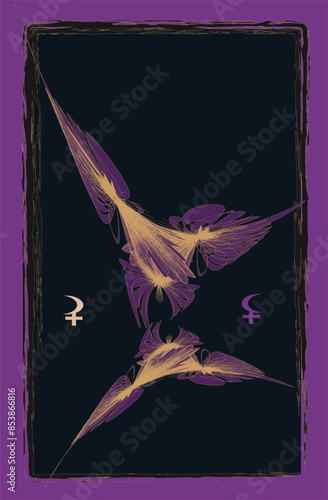 Tarot cards - back design. Lilith, Selena. Reverse side
