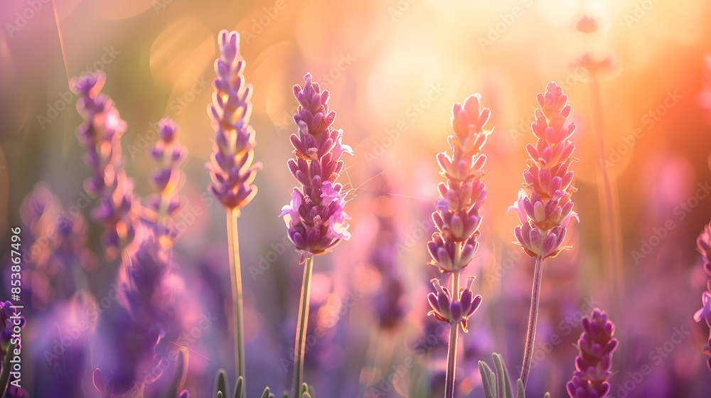 Delicate Lavender Buds Blooming in the Warm Sunlight of Spring Delicate Lavender Buds Blooming in the Warm Sunlight of Spring