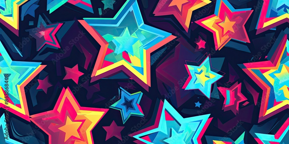 Obraz premium Vibrant Stars in a Dreamlike Abstract Sky
