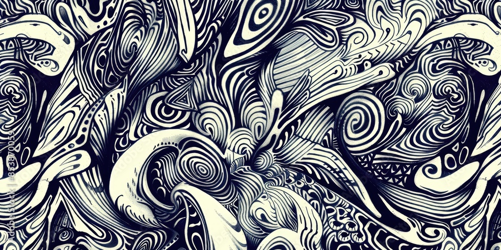 Complex Abstract Pattern in Black and White Complex Abstract Pattern in Black and White