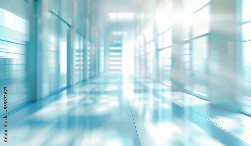 This is a light blurred background of an office or medical institution hallway with panoramic views and panoramic windows. This is a light blurred background of an office or medical institution hallway with panoramic views and panoramic windows.
