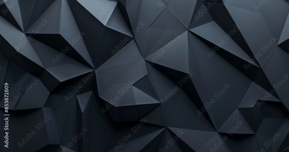 Artificial intelligence generated black geometric background from polygons. Artificial intelligence generated black geometric background from polygons.