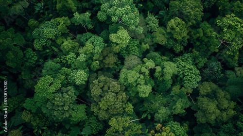 Background texture of forest and trees, top view aerial of forest atmosphere, forest silhouette texture, concept for ecosystem and healthy ecology. © Mark