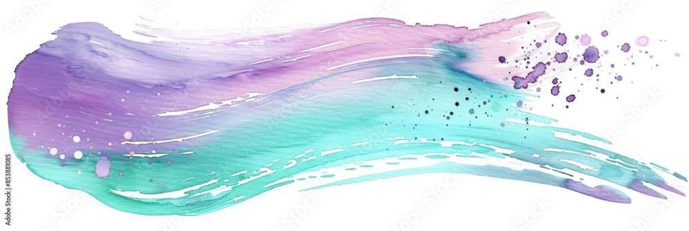 Watercolor Abstract Brush Stroke: Vibrant Purple and Cyan Splash for Artistic Design and Creativity Watercolor Abstract Brush Stroke: Vibrant Purple and Cyan Splash for Artistic Design and Creativity