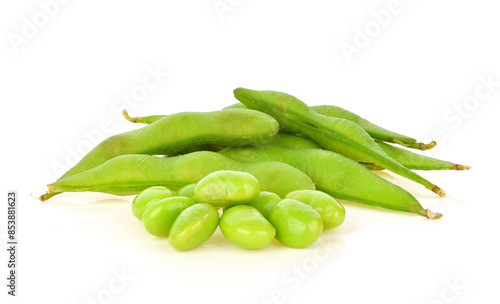 Wallpaper Mural green soybeans , Edamame seeds isolated on white background Torontodigital.ca