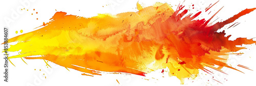 Abstract Splash of Vibrant Yellow, Orange, and Red Watercolors for Artistic Background Design