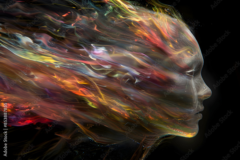 Obraz premium Emergence of Super Intelligent AI - Metamorphic Artificial General Intelligence - AGI