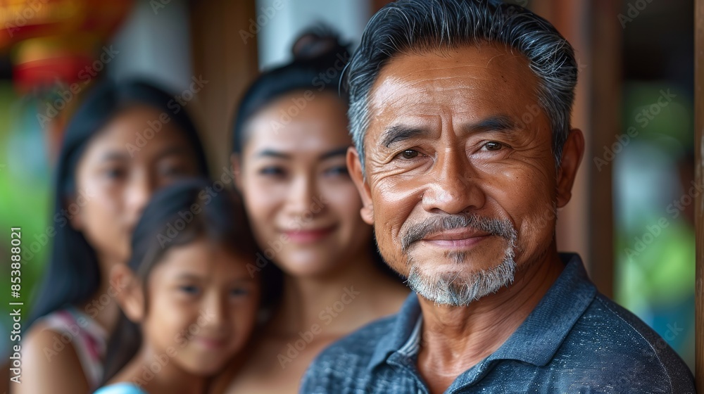 Malay family, husband, wife and daughter.