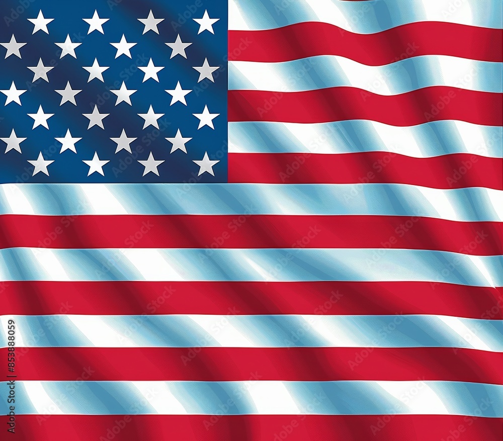 Fototapeta premium United States of America flag, patriotic, flag taking up the whole screen, vibrant colors