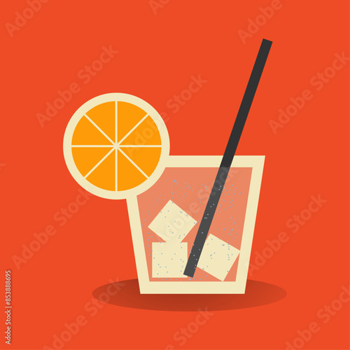 Drink with lemon and ice
