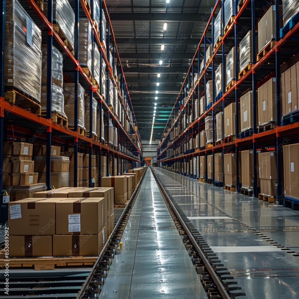 Fototapeta premium warehouse with shelves