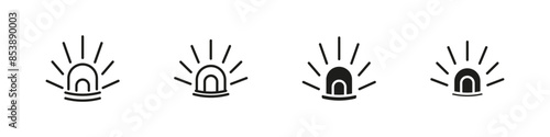 Emergency siren lamp icon set. Alarm lamps vector icons.