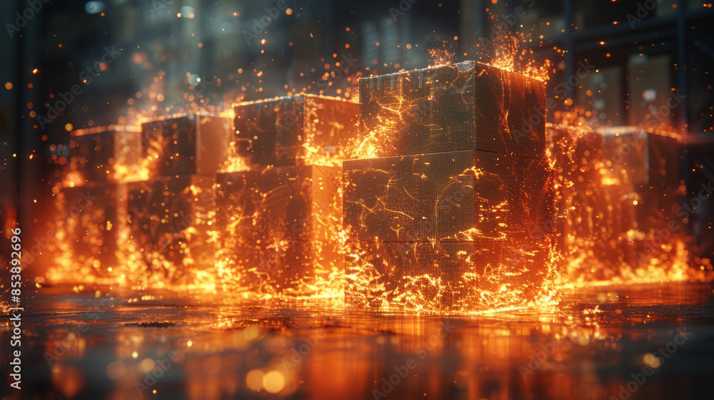 Fototapeta premium Magazine-quality photo illustrating the modern logistics and delivery networks,generative ai