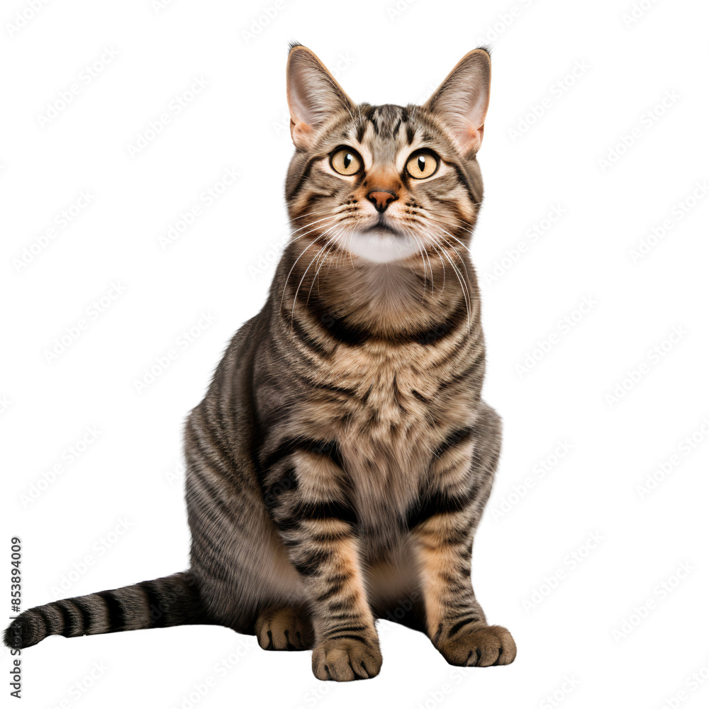 Portrait of cute tabby cat isolated on white background Portrait of cute tabby cat isolated on white background