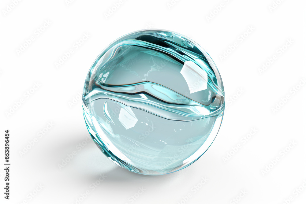 A blue glass ball with a blue liquid inside A blue glass ball with a blue liquid inside