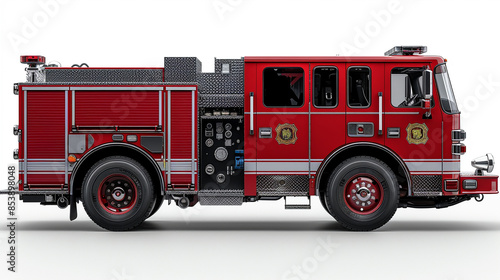 Fire truck isolated with solid background or no background image